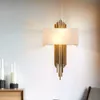 豪華なスタイルアートデコレーションLEDウォールランプベッドルームベッドサイドアイル屋内ホームライトフィクスチャーゴールドメッキウォールランプ6W E14 LI283Y用ランプ