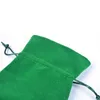 10x15cm Presente verde de veludo sacos de cordão bolsas Jóias doces Sacos favores do casamento