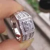 5-12 Nieuwe Mode Big Silver CZ Zirkoon Stenen Ringen voor Dames Man Bruiloft Engagement Sieraden Hight Quality