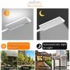 6 Modes LED Solar Light Vattentät Solar Street Lights PIR Motion Sensor Dubbelsidig Solar Garden Lampa för utomhushus Plaza