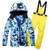 Hooded Mens Ski Suit Camo Snow Jacket Winter Outerwear Waterproof Male Skiing Snowboarding Clothes Sets For Men Thermal C1811230144827869