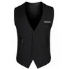 Formel marié costume de mariage gilets mâle manteau manches mince costume d'affaires gilet couleur unie gilets veste hommes hauts à la mode