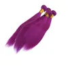 Фиолетовый Цвет Прямо 4 Пучки Наращивание Волос 10-30 дюймов Перуанский Девы Волос Ткет Шелковистые Прямые Утки Волос 400 г