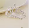 Whole Girls Head Accessories Crystal Rhinestone Crown Heart Crown Pageant Beautiful Silver Color Children Tiaras Hair Comb Hea5303278