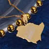 Stainless Steel Saudi Arabia Map Flag Charm Pendant Necklace Kingdom of Saudi Arabia Map Women Jewelry