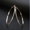 Fashion Earring with Crystal Rhinestone simple large Circle Silver/gold Hoop Earrings Jewelry for Women GB900