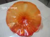 Elegant Artistic Lotus Flower Plates Lamps Orange 100% Mouth Blown Borosilicate Glass Wall Plate Luxury Hotel Decor