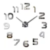 Neue Design Uhr Uhr Wanduhren Horloge 3D Diy Acryl Spiegel Aufkleber Hause Dekoration Wohnzimmer Quarz Nadel DIY Uhren