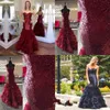 Red Sequins Satin Ruffle Prom Dresses 2020 Strapless Backless Organza Tiered Long Evening Gowns Bridesmaid Dress Formal Party Juniors
