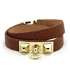 Новый панк -стиль DoubleLoop Hang Buckle Multi -Pu Bracelets для женщин -манжет Bangles Men Gold Buctle Pulseras Accessori8026406