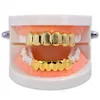 Bling CZ Stone Gold Teeth Grllz Men Hiphop Jewelry Iced Out 18K Gold Plated Diamond Hip Hop Dental Grills Cap