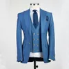 Estilo clássico Noivo Smoking Terno Groomsman com lapela grande e blazer branco como terno de casamento Custom Made Man Terno Jaqueta calças colete191q