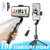 L08 Handheld Grip Stabilizer Tripod Anti-shake Selfie Stick Tripod Wireless Bluetooth Remote Control for Vlog Live Show