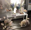 Mesa de boda acrílica transparente moderna con soporte mental, mesa nupcial acrílica/mesa de novia acrílica senyu0433