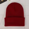 Gorro Unissex Sólido Outono Inverno Misturas De Lã Macio E Quente Boné De Malha Masculino Feminino SkullCap Chapéus Gorro Gorros De Esqui 23 Cores Gorros