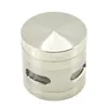 Smerigliatrice grande da 55 mm Custodia spaziale in zinco Smerigliatrice fumo di tabacco Rilevatore di sigarette fumo macinato Smerigliatrice di tabacco adatta per erbe secche