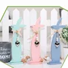 День Деревянный Банни Украшение DIY Easter Bunny Изысканный Деревянные украшения Пасха Синий Зеленый Розовый Кролик украшения