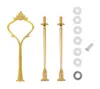 Fashionable European style 3 Tier Cake Plate Stand Handle Fitting Silver Gold Wedding Party Crown Rod