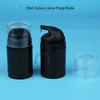 24pcs / mycket ny ankomst 50ml plast tom luftlös pump svart cap50g lotionflaska kvinnor kosmetisk elmusion container potten bärbar