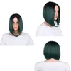 13inch Straight Bob Style Synthetic Wigs 160gPiece Lace Frontal Wigs Middle Part Hairline 150 Density Fiber Different Colors8757073