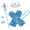 Princesa Crown Wand Colares Anel Eardrop Luvas Tiara Pêssego Coração Magic Wand Set Aniversário Presentes Presentes Para Meninas