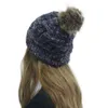 Chapeau tricoté avec Pom Pom coloré pour femme, chapeau chaud en laine, bonnet avec tête de mort, solide, casquette d'extérieur, hiver