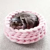 Katze Betten Möbel Gestrickte Haustier Bett Hund Welpen Kissen Haus Weiche Warme Matte Mini Komfortable Nest Zwinger Liefert1