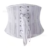 Short Torso 24 Spiral Steel Boned Padded Mesh Waist Trainer Body Shaper Underbust Corset Women Slimming Belt Black White XS-3XL