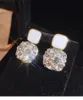 Statement Black Square Geometric Earrings For Women Crystal Wedding Rhinestone Earring Korean Boho Lady Party Jewelry