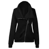 Dames Hoodies Sweatshirts Dames Turtleneck Sweatshirt Warme Fleeces Diagonale Rits Lange Mouwen Jas Asymmetrische 2021 Herfst Pullovers