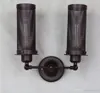 vintage parede levou Loft acende arandelas de parede dupla-cabeça montado ferro lâmpada de parede industrial ajustável preto net sconce E27