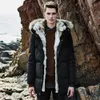 Mens para baixo jaqueta inverno aquecido peles colarinho longo casaco casual veludo alinhado parkas macho casaco com capuz tamanho grande s ~ 5xl