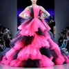 Colorful Dresses Prom Strapless Tiered Tutu Tulle vestido de baile Vestido Plus Size celebridade Pageant Vestidos