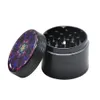 New Mandala Series Metal Aluminum Smoking Herb Grinder 50MM 4 Piece Sharp Diamond Teeth Tobacco Herbal Grinders Spice Crusher Hand8564835