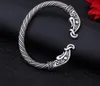 Huilin Jewelr Bracciale con polsino di coppia in stile boemo con testa di corvo animale norvegese per polsino con polsino braccialetto gioielli256f