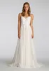 Modest A-Line Lace Beach Wedding Dresses Cheap Lace Cap Sleeves Chiffon High Split Lace-Up Back Long Bridal Gowns Custom Made HY6314