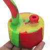 Bang en silicone à tambour plié avec bol en verre gratuit 4,9 pouces Narguilés en silicone Couleurs de conduites d'eau Filtre Dab Oil Rig Bubbler Bangs incassables