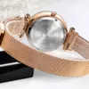 NEW CURREN Luxury Women Watches Mesh Ladies Clock Magnet Buckle Starry Diamond Geometric Surface Casual Dress Quartz Wristwatch253W