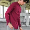 2018 outono nova camisa de linho sólido masculino estilo chinês mandarim macho manga longa slim cabine camisa de linho plus size m-5xl