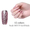 Lemooc 8ml Rose Gold Gel Nail Polish Nakenfärg Glitter Sequins Gel Lack Soak Of UV Nail Art Laquer