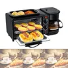 Household Electric 3 in 1 Breakfast Making Machine Multifunction Mini Drip Coffee Maker Bread Pizza Vven Frying pan Toaster