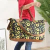 Portable Sunflower Printed Travel Organizer Makeup Bag Large Capacity Cosmetic Bags Wash Bags Canvas Underwear Storage Bag RRA1670