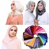 Klassiska solida färger 90 cm Big Imitation Silk Scarves Satin Square Wrap Women Shawl 34 Färg grossist