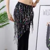 Ny Belly Dance Sexy Sequined Triangle Handduk Midjekedjeställare TASSEL HIP TOLED MAST DANS PRAKTISKA KOSTUMES2050