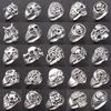 wholesale 50pcs/Lot Silver/Gold Plated Skull Rings Punk Rock Skeleton Ring for Men Women Fashion Jewelry mix styles brand new biker