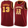 19 HEREN Allen 3 Iverson 23 LeBron 13 James NCAA Harden Basketball Jersey Georgetown Arizona University State Bethel Irish High School Jerseys