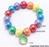 INS 12 stili per bambini Braccialetto di gioielli Perline colorate Cuore di sirena Bracciale con ciondoli a forma di cerchio Bracciale principessa di design carino per regalo di gioielli per ragazza