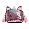 Baby Girls Sequin Messenger Bag PU Coin Purse wallet cartoon horse Kids Shoulder Bags Boutique 5 colors designer handbag C6908