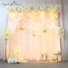 Dekorativa Blommor Kransar Original Design Bröllop Arch Inredning Blomma Rad Arrangemang Artificial Table Centerpiece Ball Corner Curtain Flor