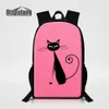 Artístico abstrato gato impressão saco de escola bookbag para grils mochila designer para pré-escolares mulheres grandes capacidade de ombro bagpacks rugtas